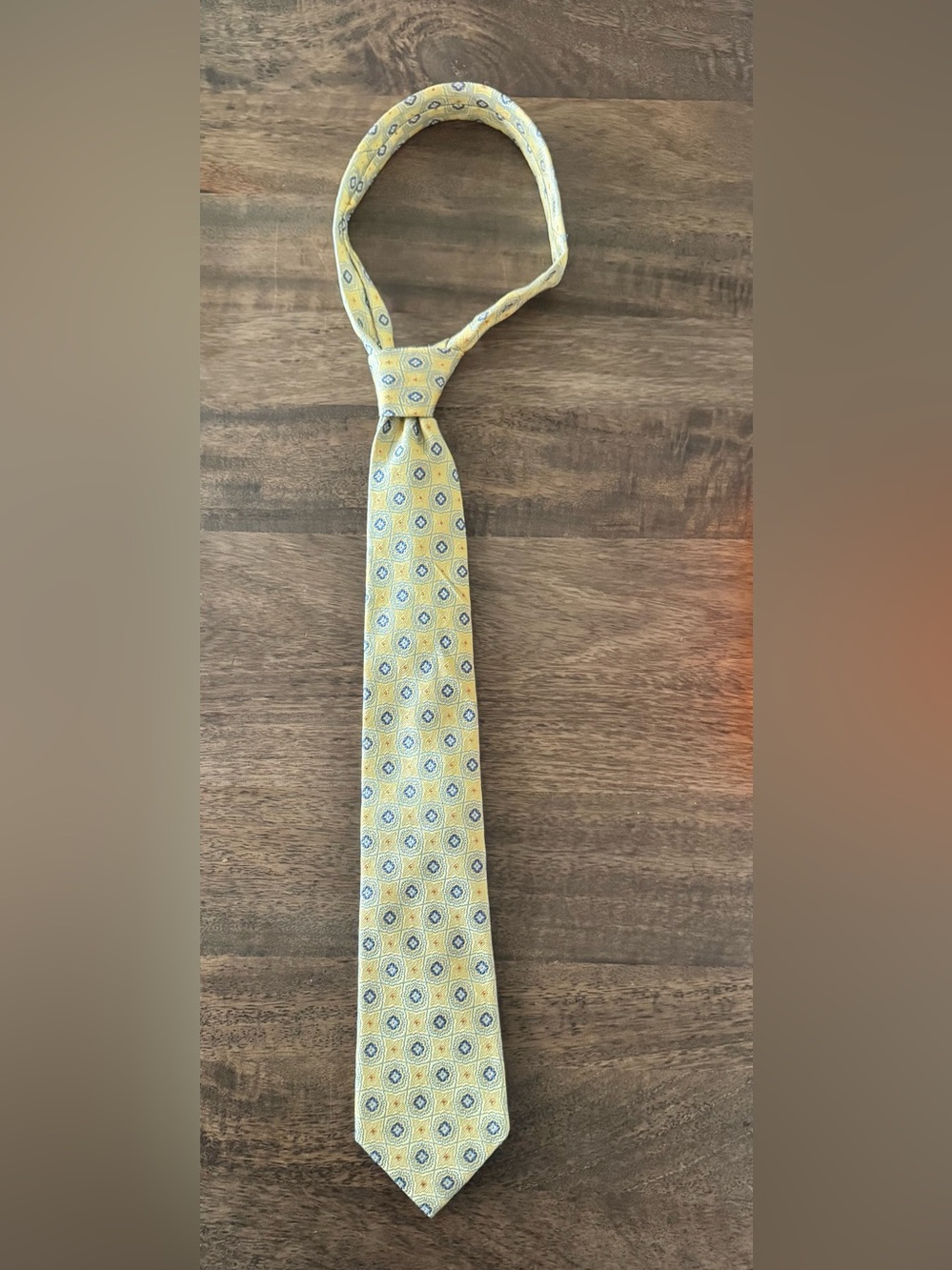 Joseph Abboud Men's Yellow Geometric 100% Silk Tie - Jacquard Classic Pattern
